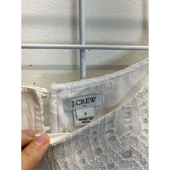 🅢🅐🅛🅔 J-Crew Lace Crew Neck Blouse Fully Lined Office Attire - Picture 2 of 5